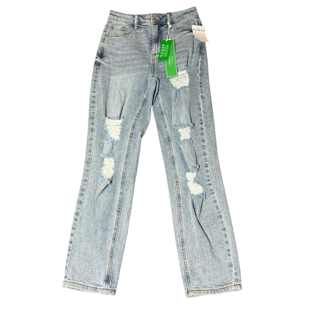 Guess Jeans Women's Lite Destroyed Mom Fit Stretch Size 25x28 MSRP 84.99 New Y2K
